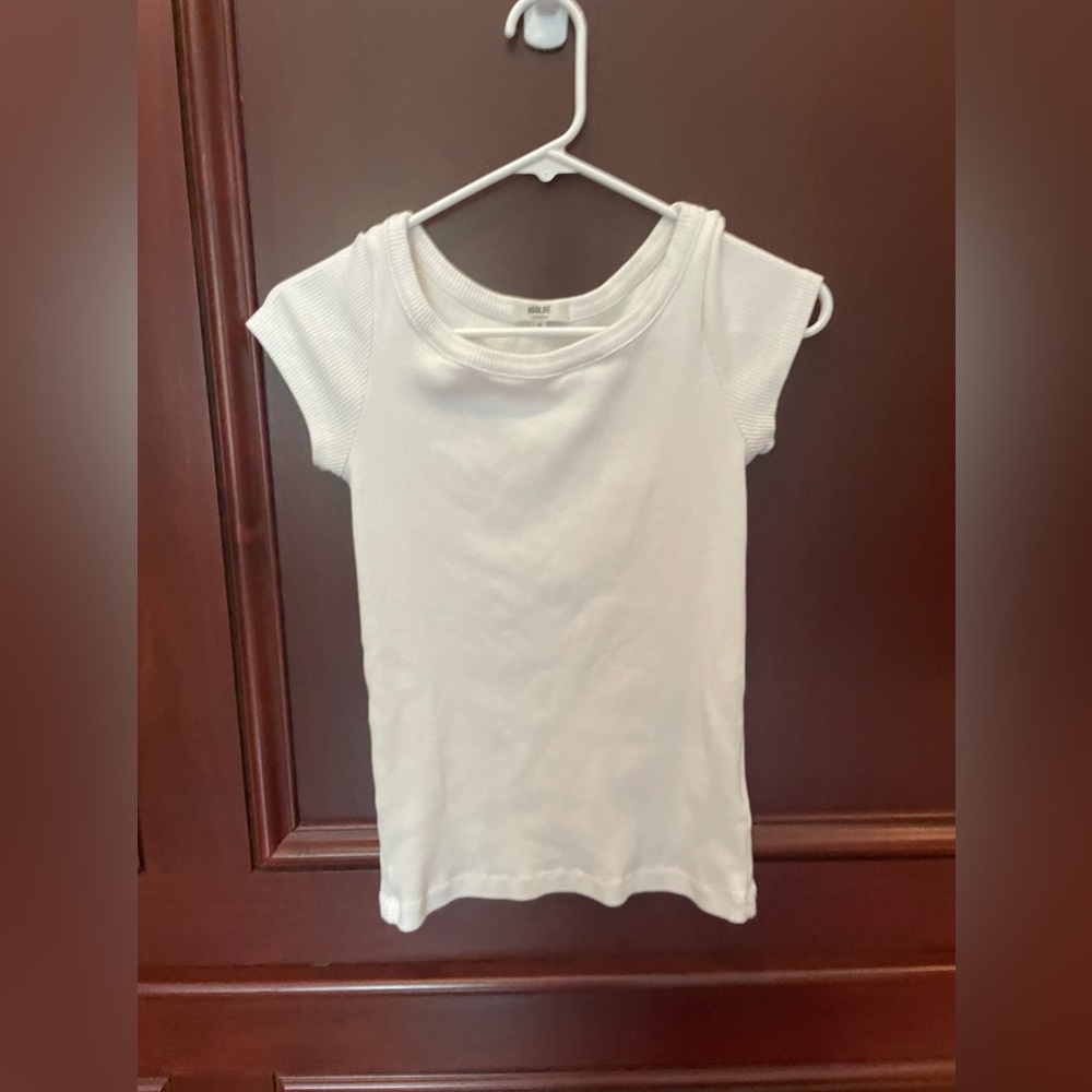 Agolde white ribbed top